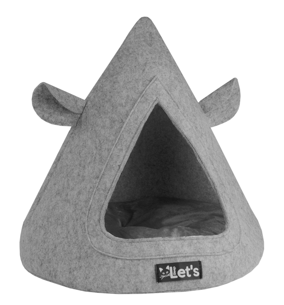 Let's sleep Pet Cave TeePee Grey