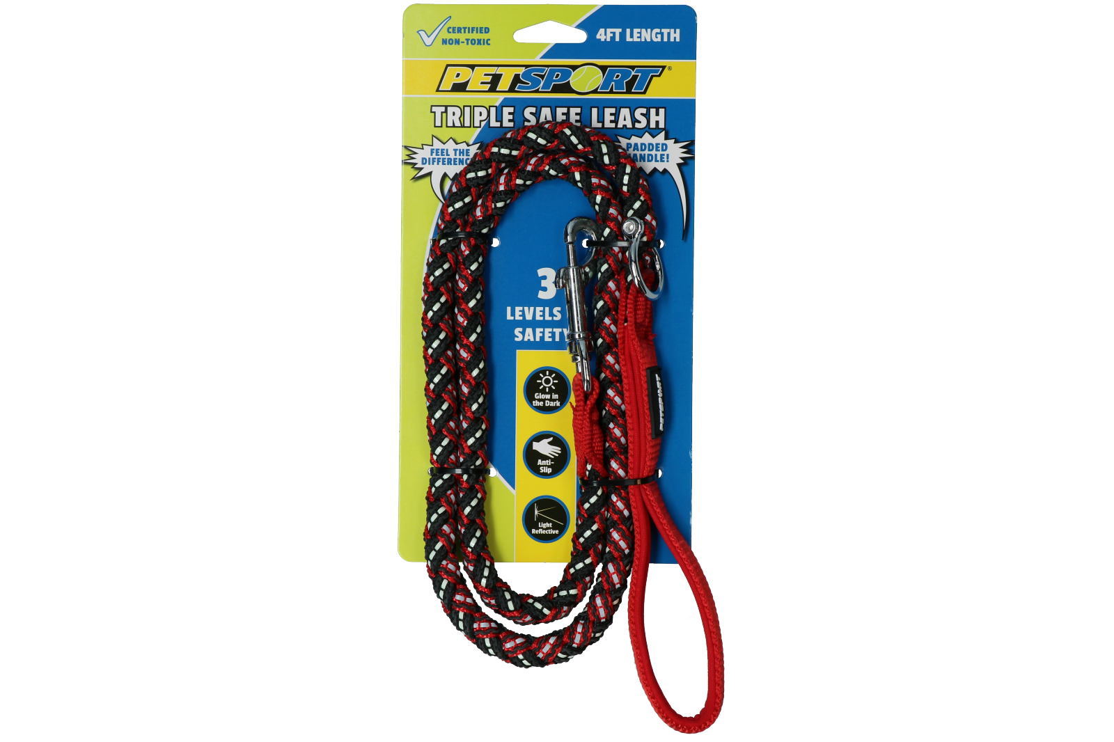 Petsport Triple Safe Leash Red 1.2 m