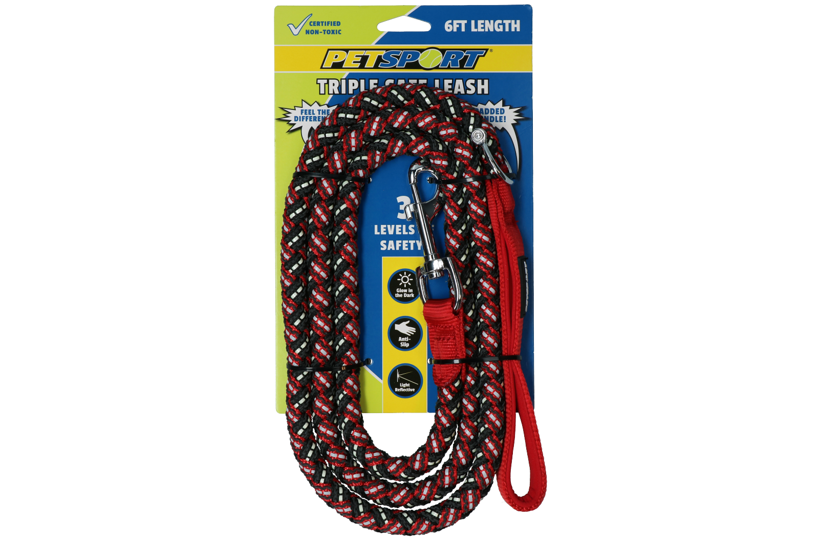 Petsport Triple Safe Leash Red 1.8 m