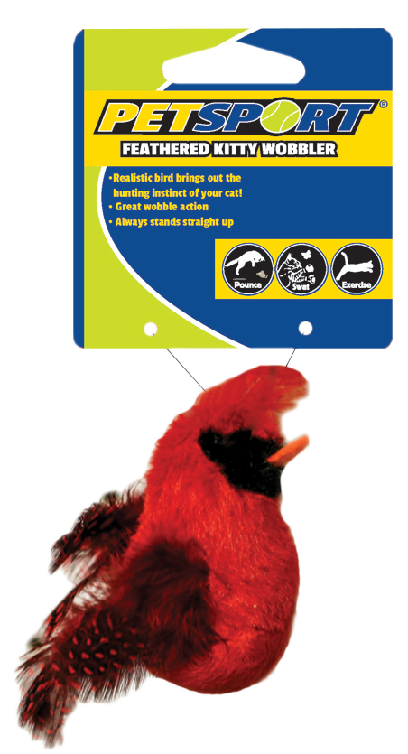 Petsport Feathered Kitty Wobbler Red