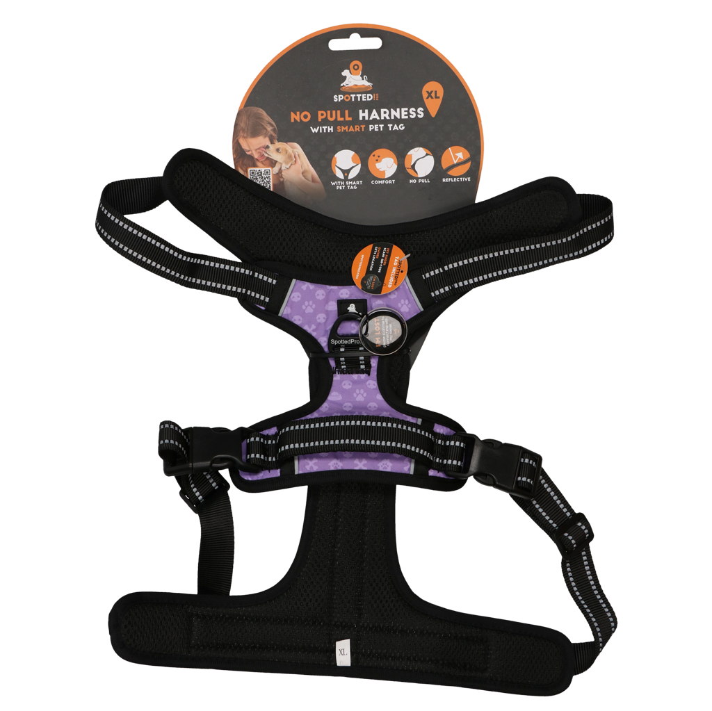 Spotted! Pro No Pull Harnas Puple XL
