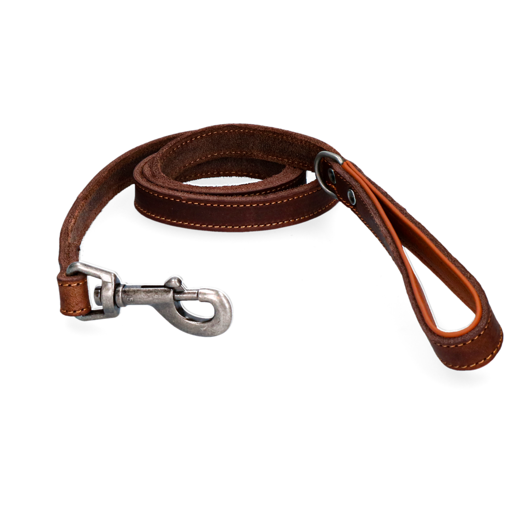 Spotted! Pro Leather Dog Leash Brown