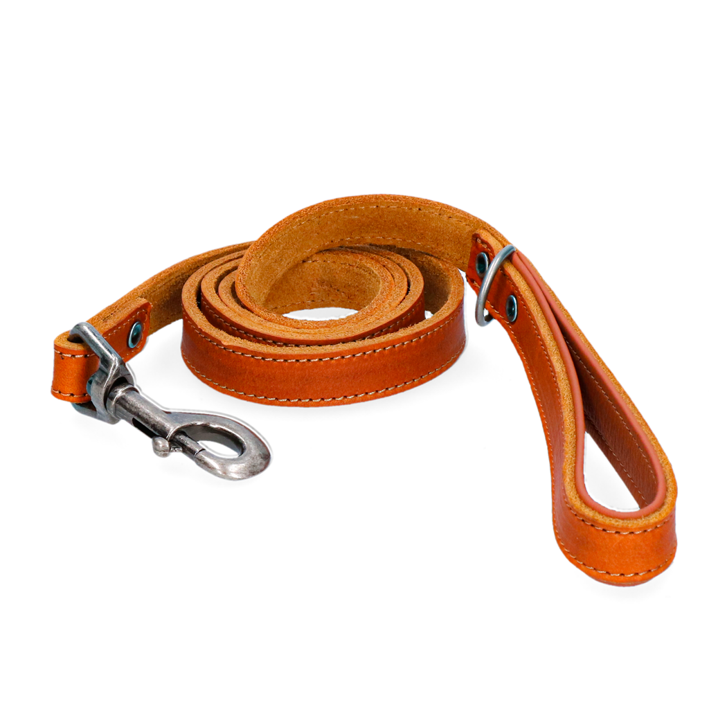 Spotted! Pro Leather Dog Leash Cognac