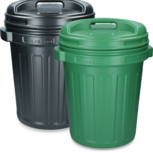 Storage Bucket with lid Black 40 litres Black