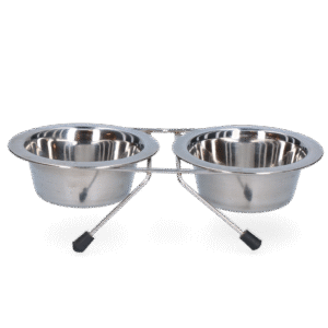 Food and drinking bowl stainless steel with stand Ø 11 cm (200 ml)