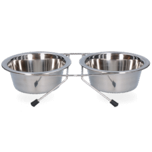 Food and drinking bowl stainless steel with stand Ø 13 cm (350 ml)