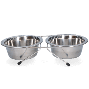 Food and drinking bowl stainless steel with stand Ø 16 cm (750 ml)