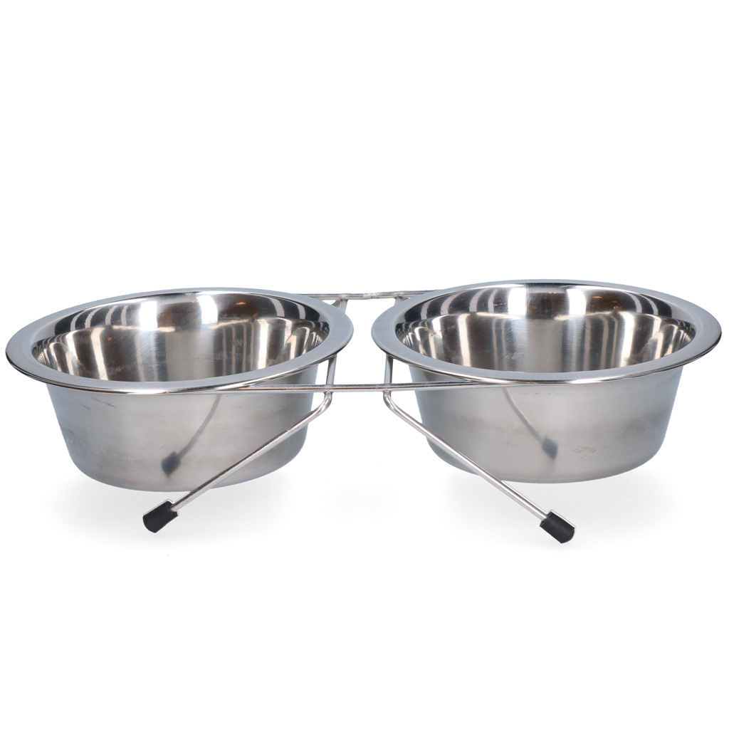 Food and drinking bowl stainless steel with stand Ø 16 cm (750 ml)