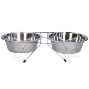 Food and drinking bowl stainless steel with stand Ø 21 cm (1750 ml)