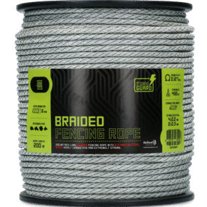 ZoneGuard 6 mm braided fencing rope white and green 200 m