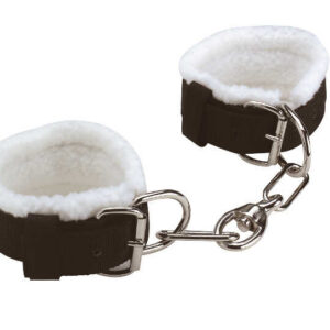 NORTON ankle cuff with chain, nylon with faux fur lining