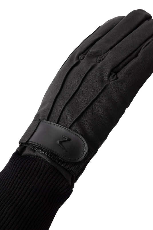 Horze PU Leather Fleece-Lined Riding Gloves - Image 2