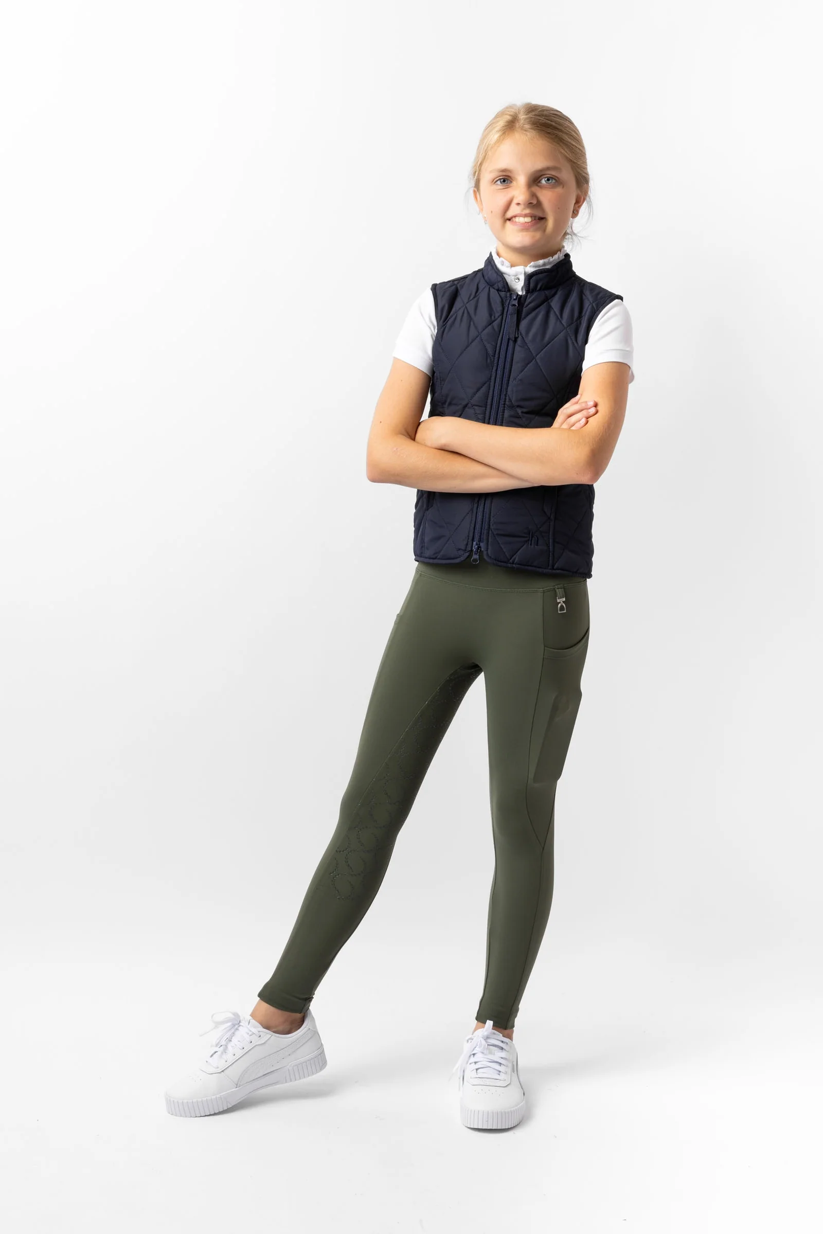 Horze Children´s Classic Quilted Riding Vest, navy - Image 2