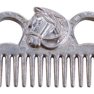 HIPPOTONIC mane and tail comb made of aluminum with horse head