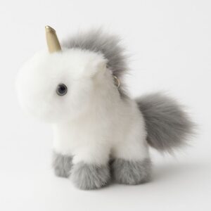 Soft key ring FLUFFY UNICORN grey