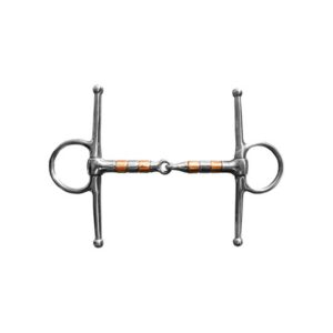 JHL Pro Steel Copper Roller Full Cheek Jointed Snaffle 12MM (14 cm)